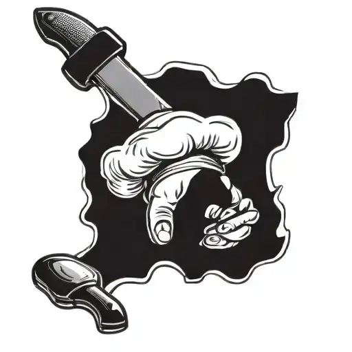 Chef Knife Piercing Hand Holding