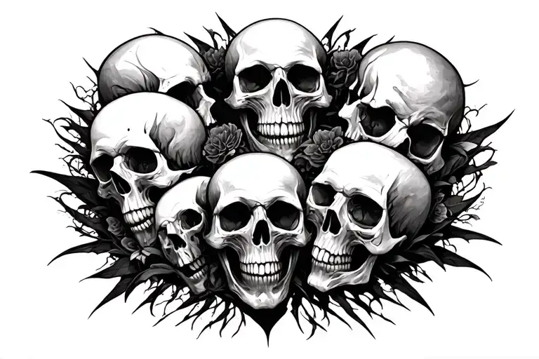 Death And Skulls Representing Dark Periods