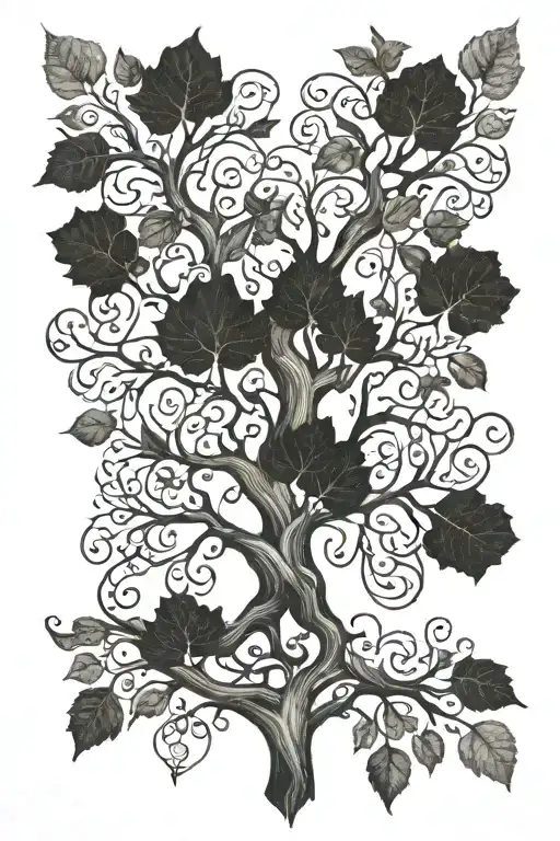 A Family Tree With Intricate Branches And Leaves Representing Different Family Members