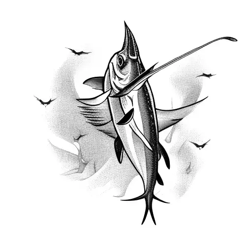 A Majestic Marlin Leaping Out Of The Water