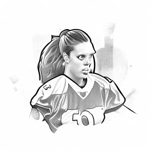 Female Athlete On A Football Field Getting A Touchdown