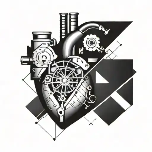 A Geometric Heart Design Incorporating Mechanical Elements To Represent Your Love For Engineering