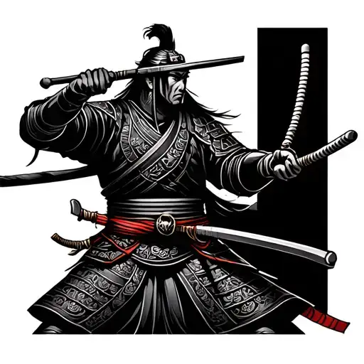 Samurai Warrior Battling