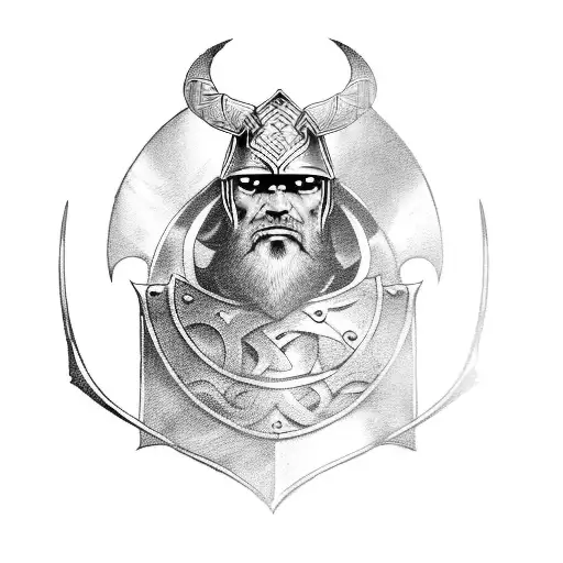 Viking Warrior With A Shield And Sword