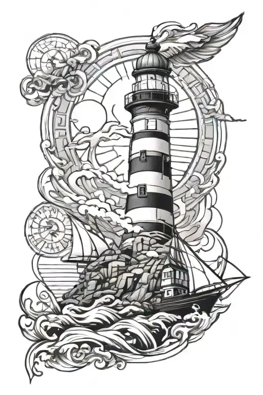 Lighthouse Guiding Ships