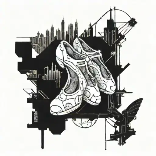 Incorporate Elegant Ballet Shoes Into A Futuristic Cyberpunk Cityscape