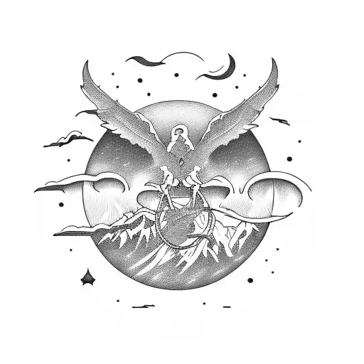 Tattoo Mountain Moon Road Bike