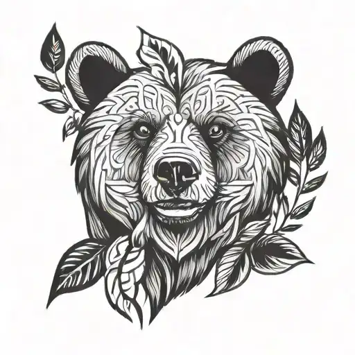 Bear With Laurel Leaves Shaped Like