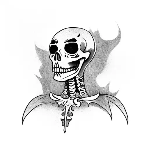 Lady Grim Reaper Skeleton With Crow