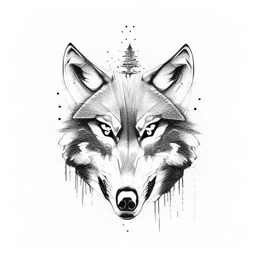 Wolf And Skull Over Street