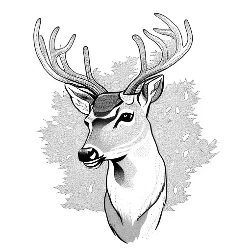 Majestic Deer In A Dense Forest