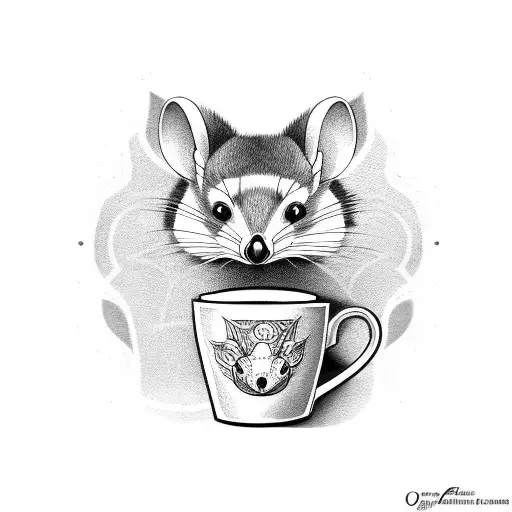 Possum With Coffee Cup