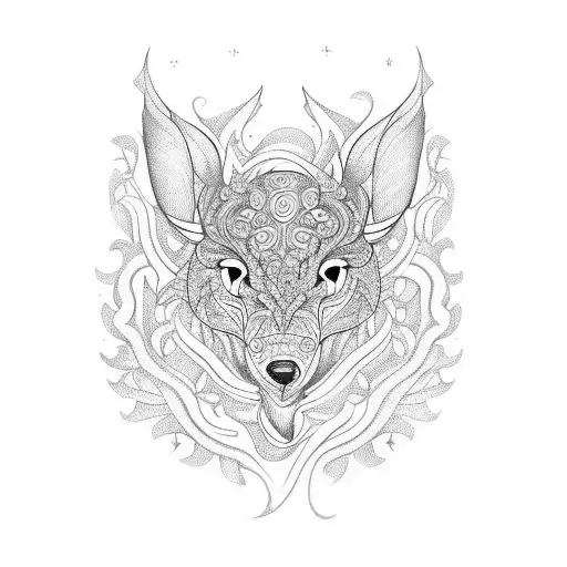 An Intricate Blackwork Tattoo Showcasing A Geometric Pattern Formed By The Names Of The Best Friends