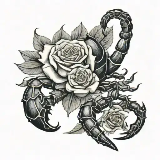 Scorpion With A Rose Of Dollar Bills
