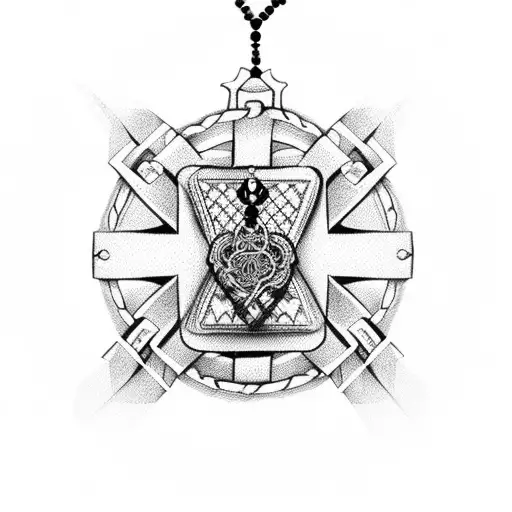 Bandana Handcuffs And Cross Necklace