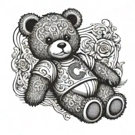 Teddy Bear With Letter C In The Chest