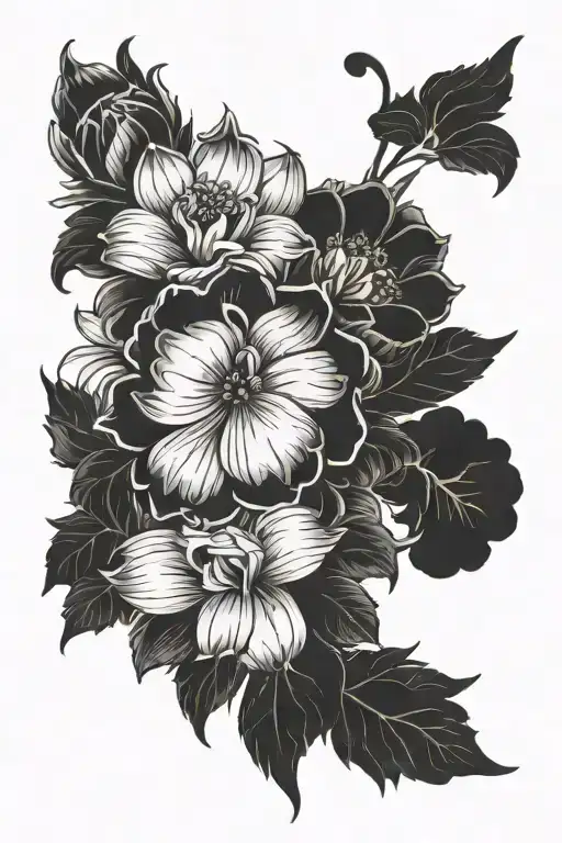 Dutch Flower Black Out Tattoo On Forearm