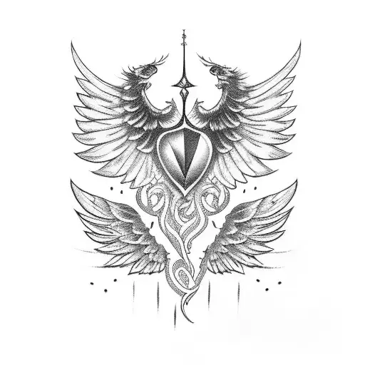 A Majestic Bird With Intricate Wings Spreading Across The Back