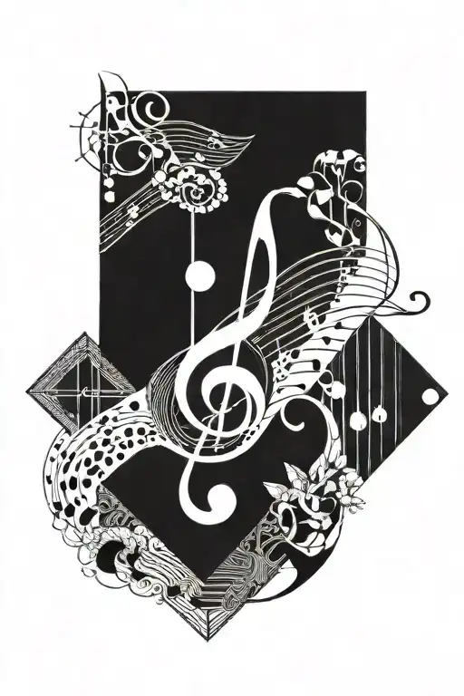 Geometric Shape With Music Notes