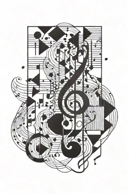 Geometric Shape With Music Notes