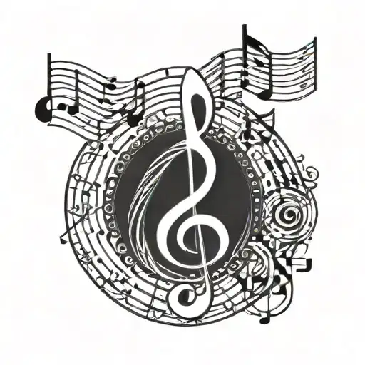 Geometric Shape With Music Notes