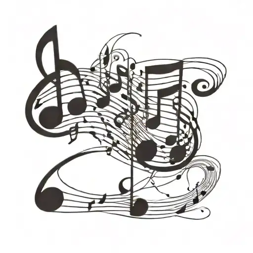 Geometric Shape With Music Notes