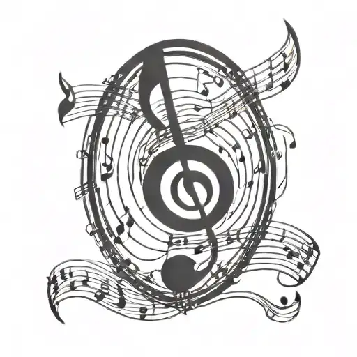 Geometric Shape With Music Notes