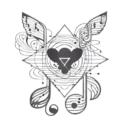 Geometric Shape With Music Notes