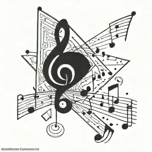 Geometric Shape With Music Notes