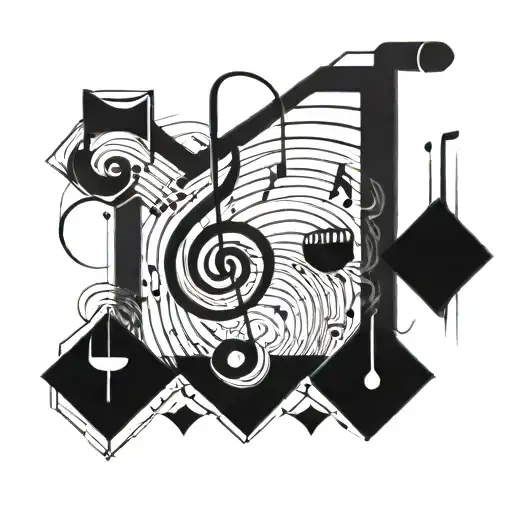 Geometric Shape With Music Notes