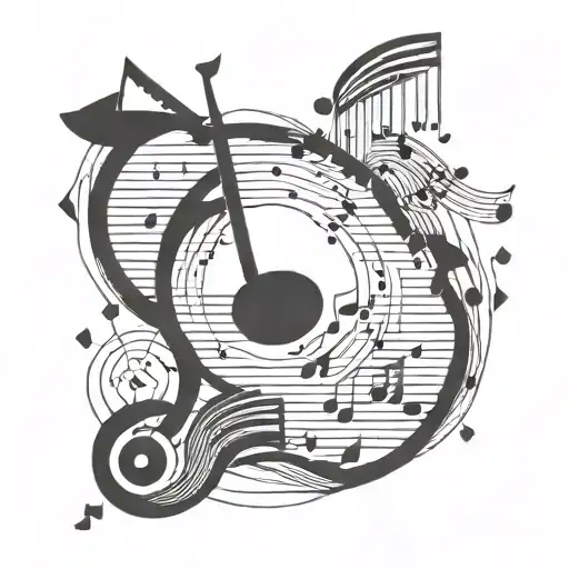 Geometric Shape With Music Notes