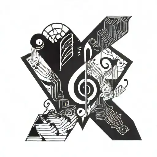 Geometric Shape With Music Notes