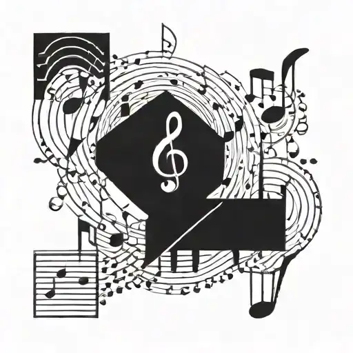 Geometric Shape With Music Notes