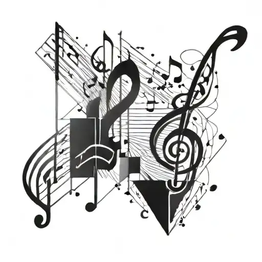 Geometric Shape With Music Notes