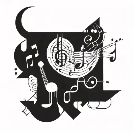 Geometric Shape With Music Notes
