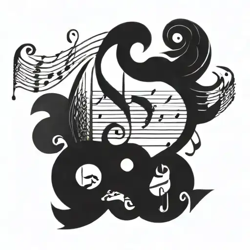 Geometric Shape With Music Notes