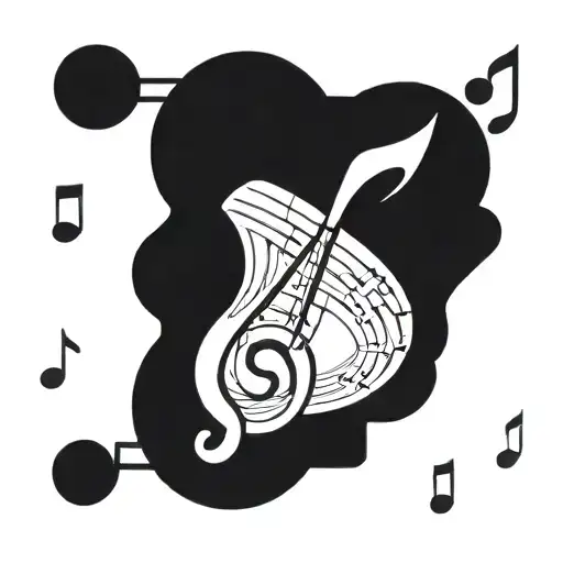 Geometric Shape With Music Notes