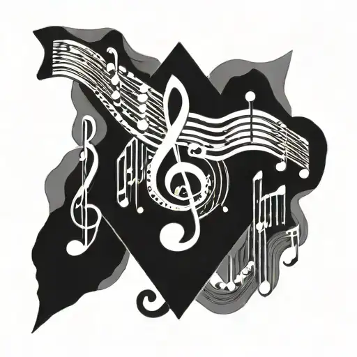 Geometric Shape With Music Notes