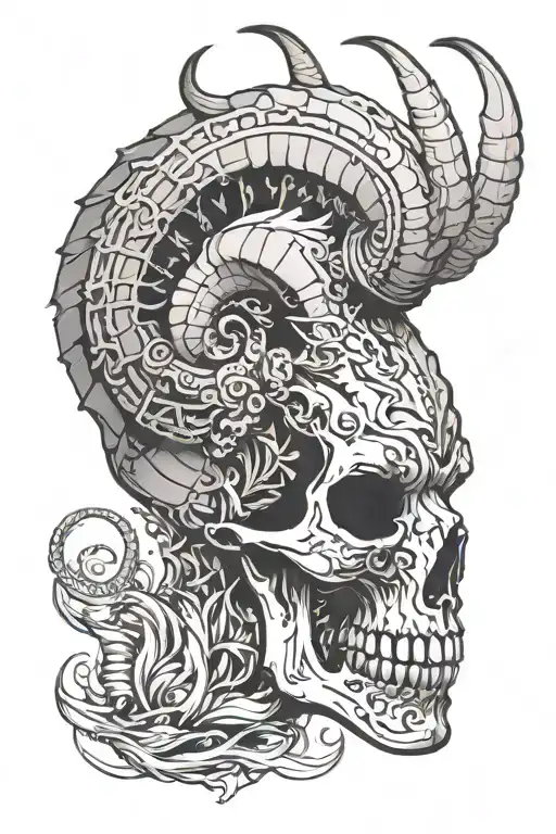 Capricorn Skull From The Side View