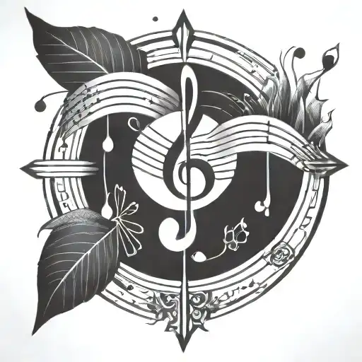 Geometric Shape With Music Notes