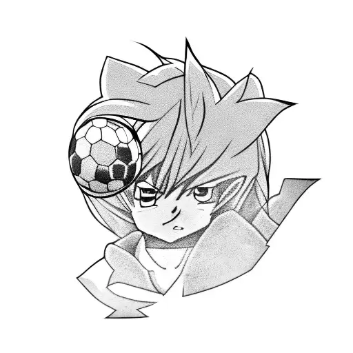 Anime Character From Inazuma Eleven With A Football