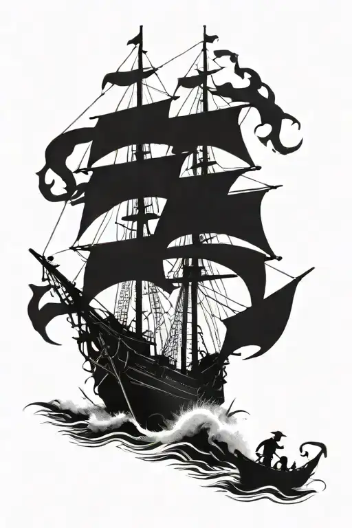 Pirate Ship And Davey Jones