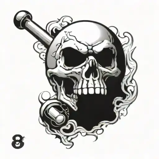 8 Ball With Skull