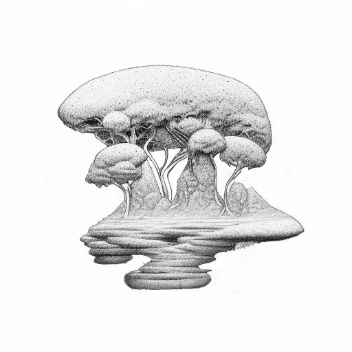 Combine Elements Of Nature And Technology In A Futuristic Landscape