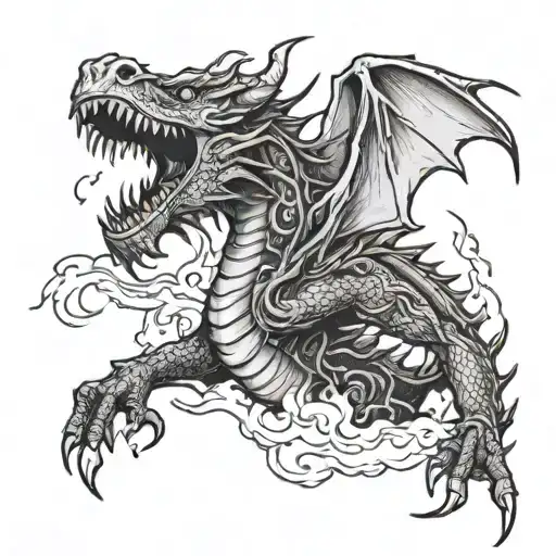 Scary Dragon Spitting Fire