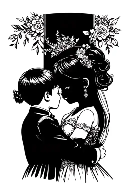 A Little Girl Hugging A Little Boy At A Wedding