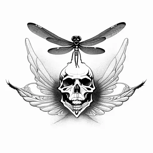 Dragonfly With Skulls For Wings