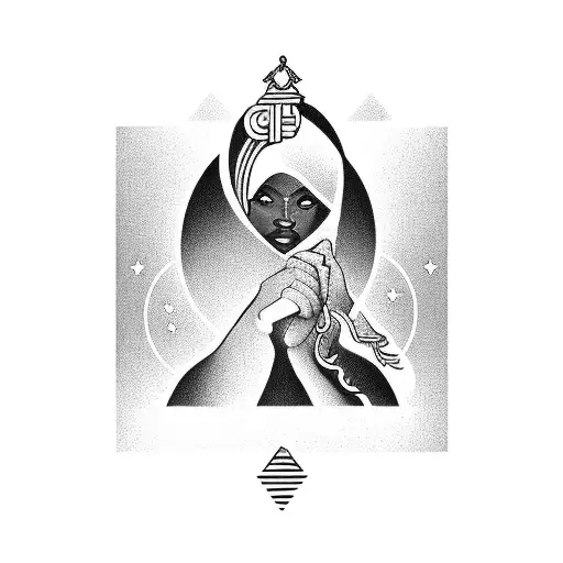 Black Women Justice Tarot Card
