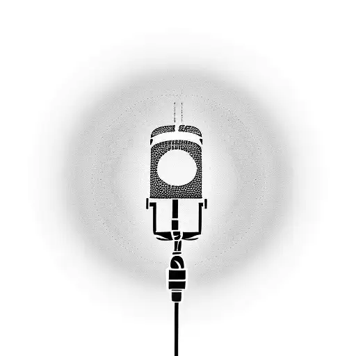 Eminem's Iconic Microphone With Music Notes Swirling Around It