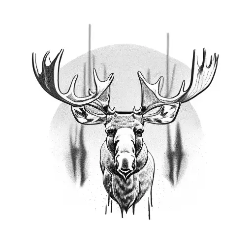 Two Moose Headbutting In Water